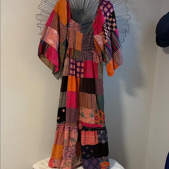 Earthbound Trading Co Dresses & Skirts - Earthbound Patchwork Maxi Dress 100% Cotton Multicolor Size M - L